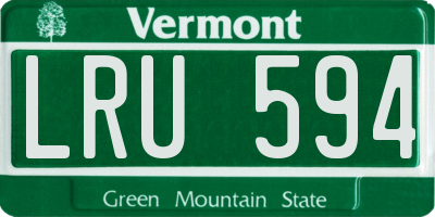 VT license plate LRU594