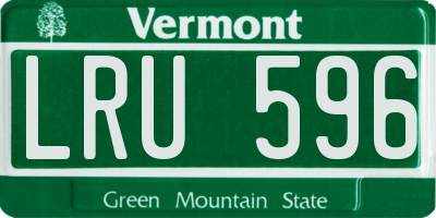 VT license plate LRU596