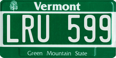 VT license plate LRU599