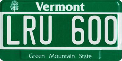VT license plate LRU600