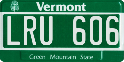 VT license plate LRU606