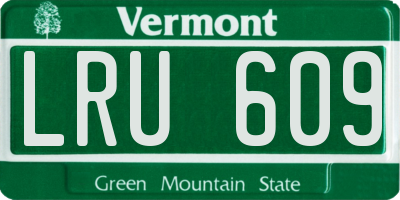 VT license plate LRU609