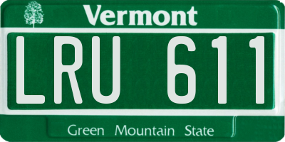 VT license plate LRU611
