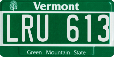 VT license plate LRU613
