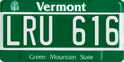VT license plate LRU616