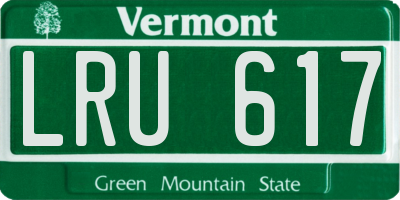 VT license plate LRU617