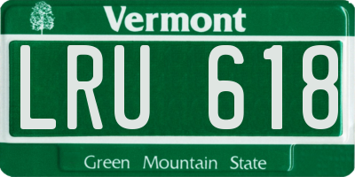 VT license plate LRU618
