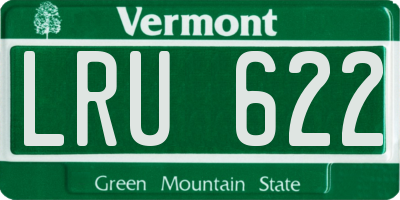 VT license plate LRU622