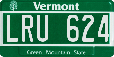 VT license plate LRU624