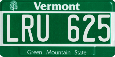 VT license plate LRU625