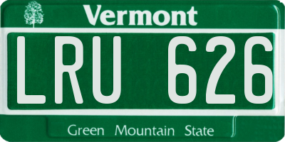 VT license plate LRU626