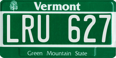 VT license plate LRU627
