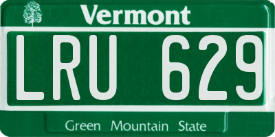 VT license plate LRU629
