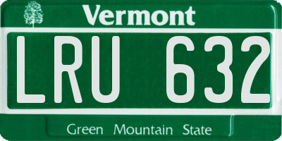 VT license plate LRU632