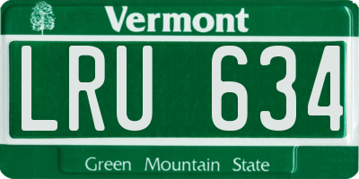 VT license plate LRU634