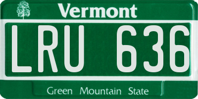 VT license plate LRU636