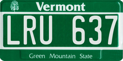 VT license plate LRU637