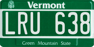 VT license plate LRU638