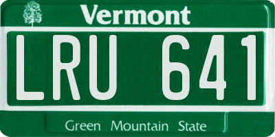 VT license plate LRU641