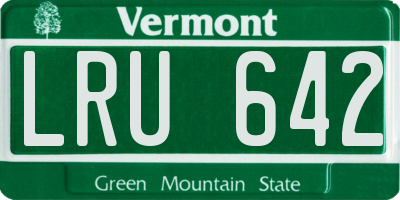 VT license plate LRU642