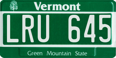 VT license plate LRU645