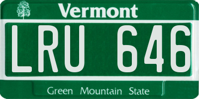 VT license plate LRU646