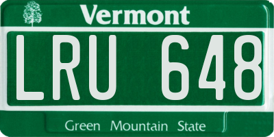 VT license plate LRU648