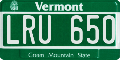 VT license plate LRU650