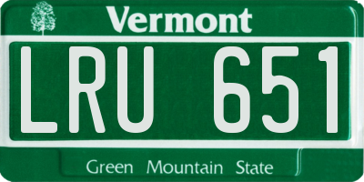 VT license plate LRU651