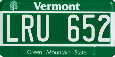 VT license plate LRU652