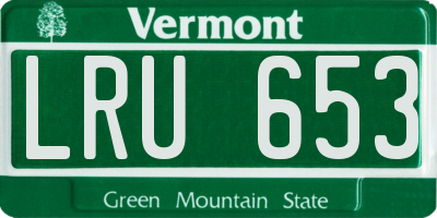 VT license plate LRU653