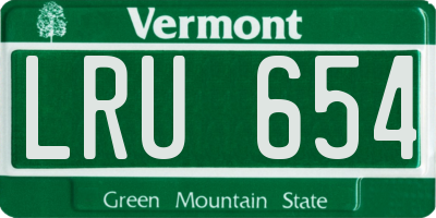 VT license plate LRU654