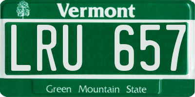 VT license plate LRU657