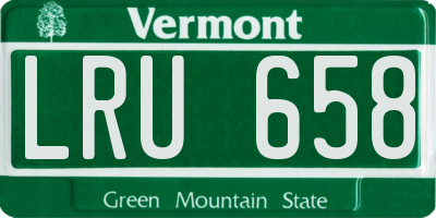VT license plate LRU658