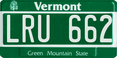 VT license plate LRU662