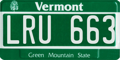 VT license plate LRU663