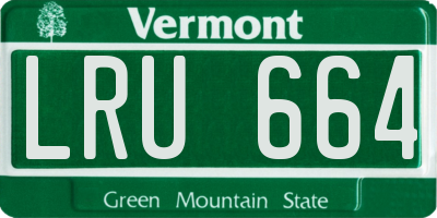 VT license plate LRU664