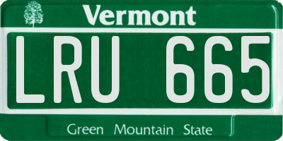 VT license plate LRU665