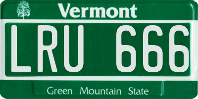 VT license plate LRU666