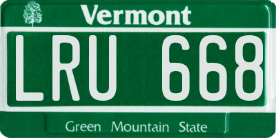 VT license plate LRU668