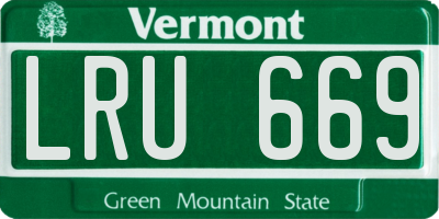 VT license plate LRU669