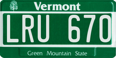 VT license plate LRU670