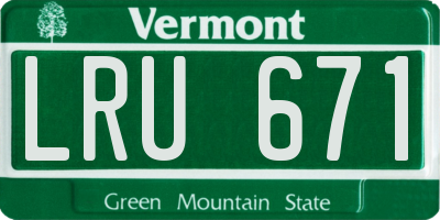 VT license plate LRU671