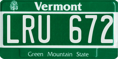 VT license plate LRU672