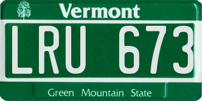 VT license plate LRU673