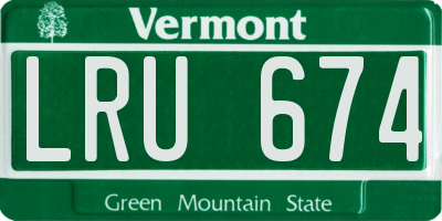 VT license plate LRU674