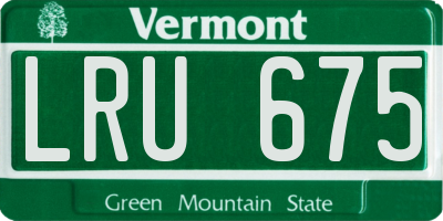 VT license plate LRU675