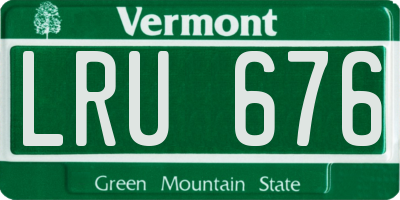 VT license plate LRU676