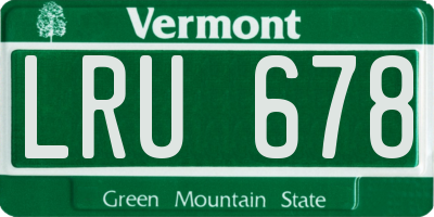 VT license plate LRU678