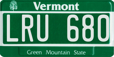 VT license plate LRU680